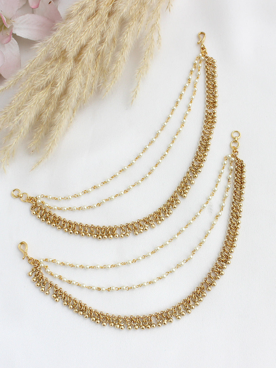 Aabha Ear Chain / Kaan chain-Gold