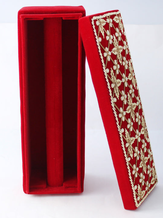 1 Row Bridal Choora Bangle Box-Red