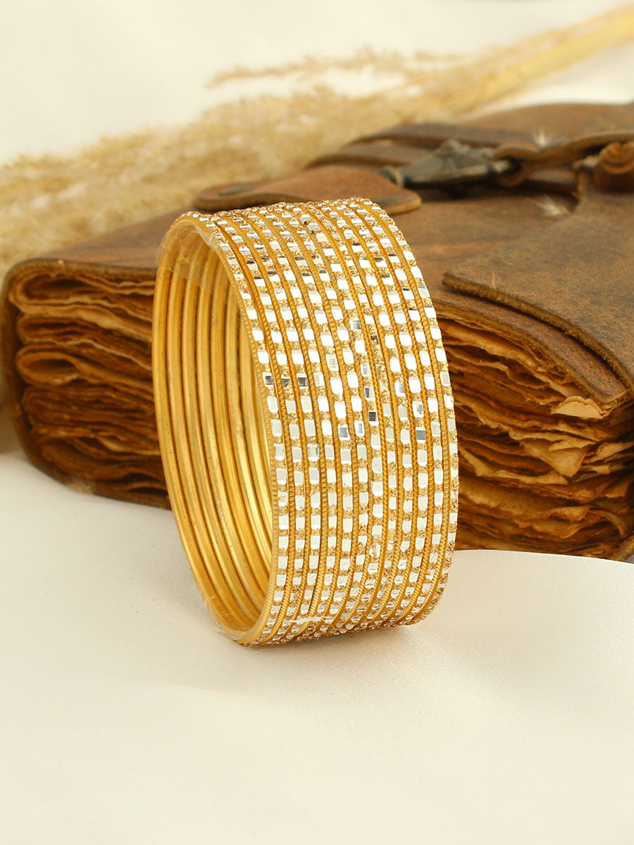 Chamak Bangle Set-Gold