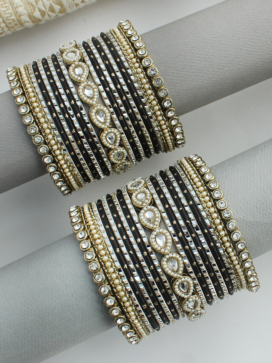 Sana Bangle Set / Stack-Black