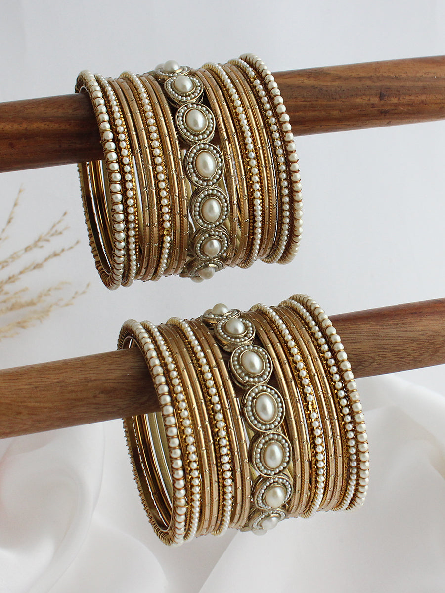 Urvika Bangle Set-Gold