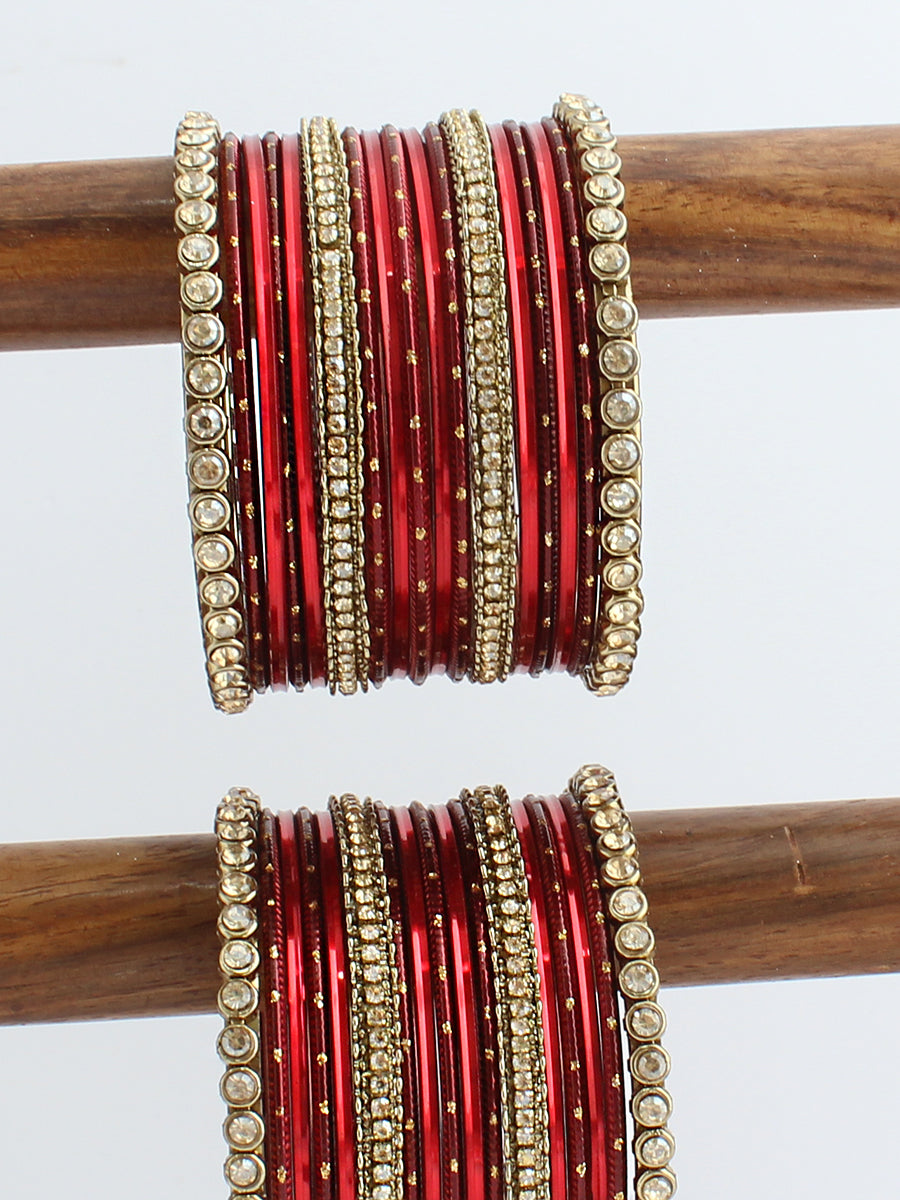 Samina Bangle Set / Stack-Red