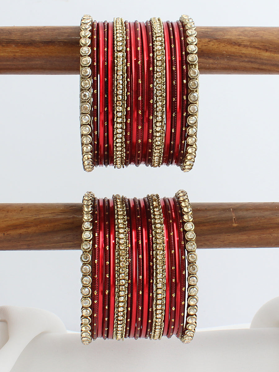 Samina Bangle Set / Stack-Red