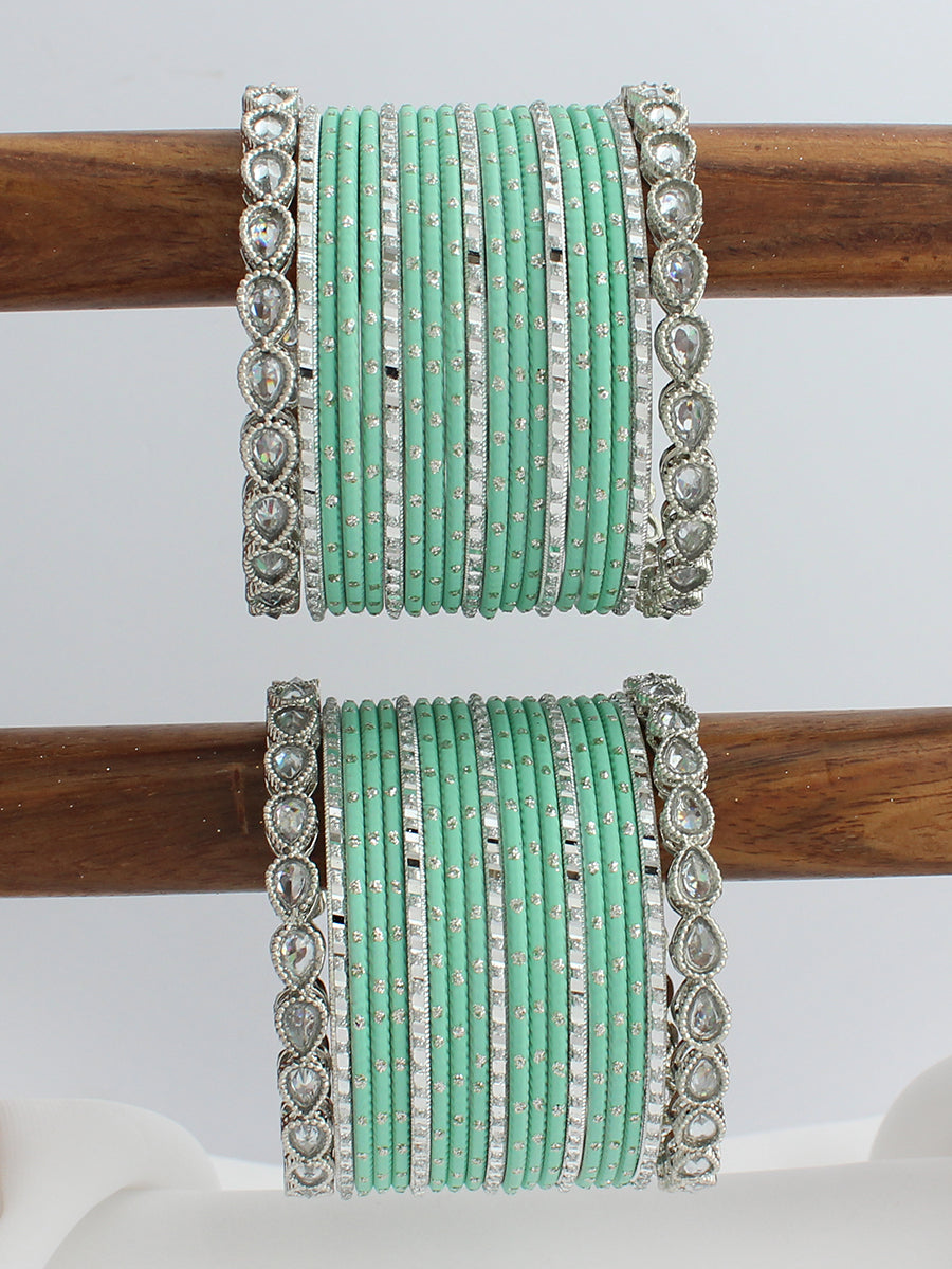 Rijul Bangle Set / Stack-Mint Green