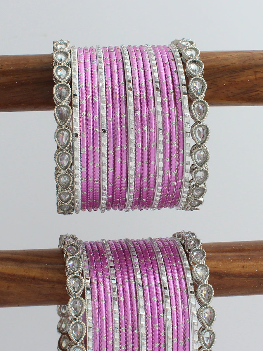 Rijul Bangle Set / Stack
-Pink