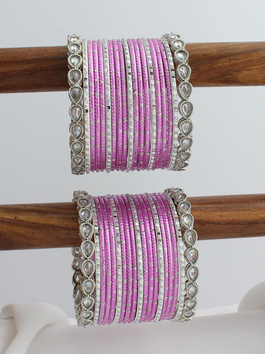 Rijul Bangle Set / Stack
-Pink