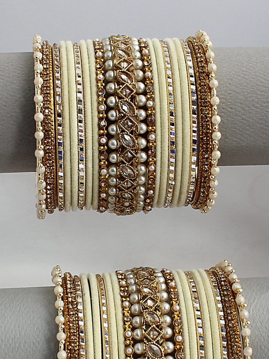 Ruhi Bangle Set / Stack-Ivory