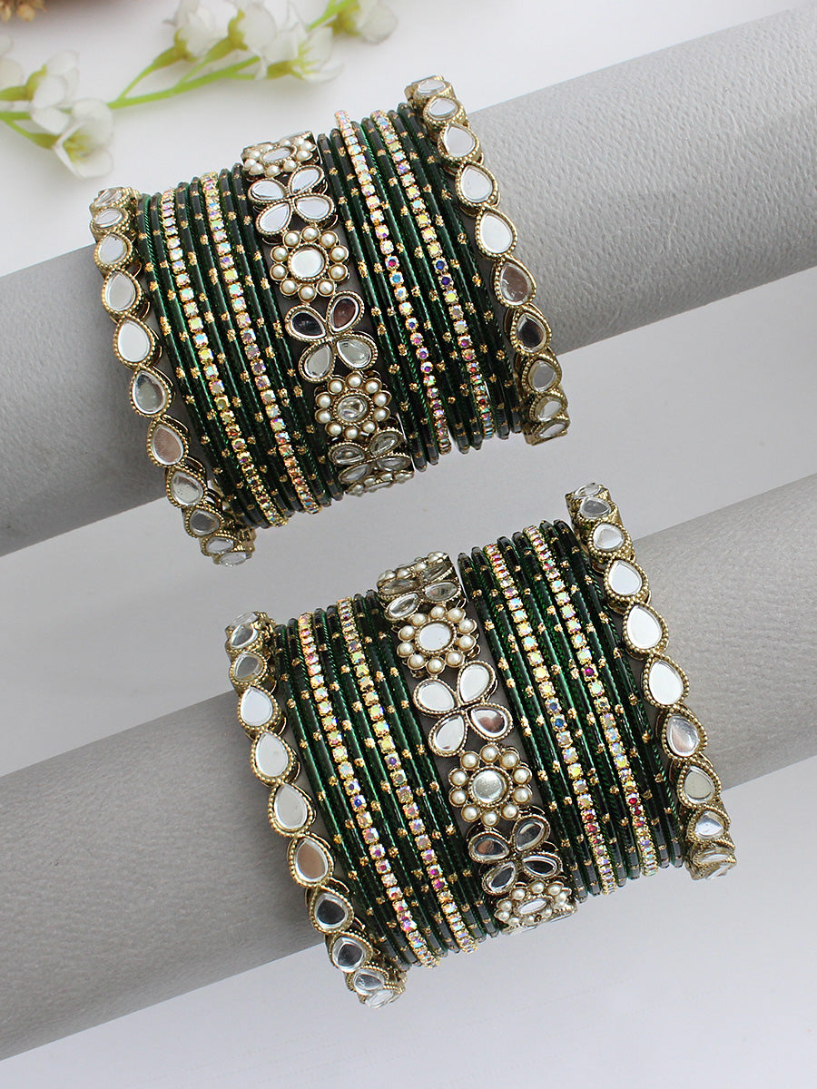 Anvita Bangle Set / Stack-Green
