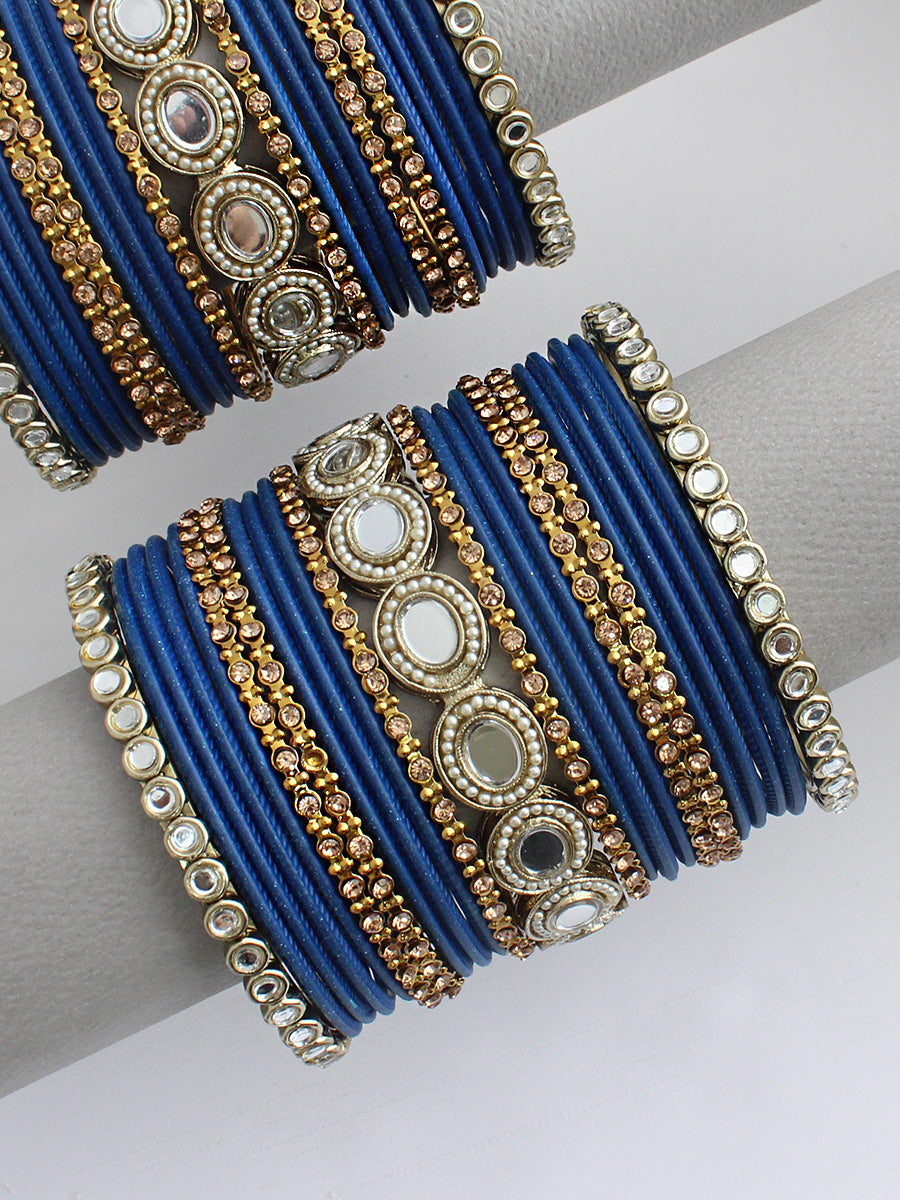 Swastika Bangle Set / Stack-Blue