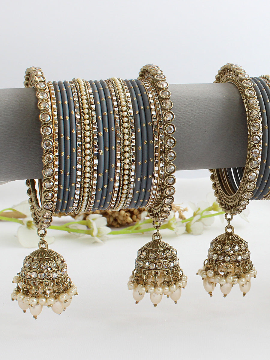 Amoha Bangle Set / Stack-Grey