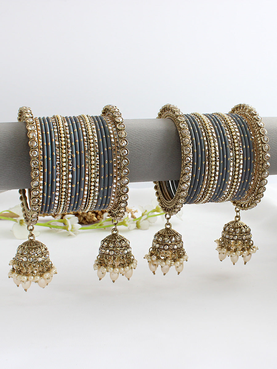 Amoha Bangle Set / Stack-Grey