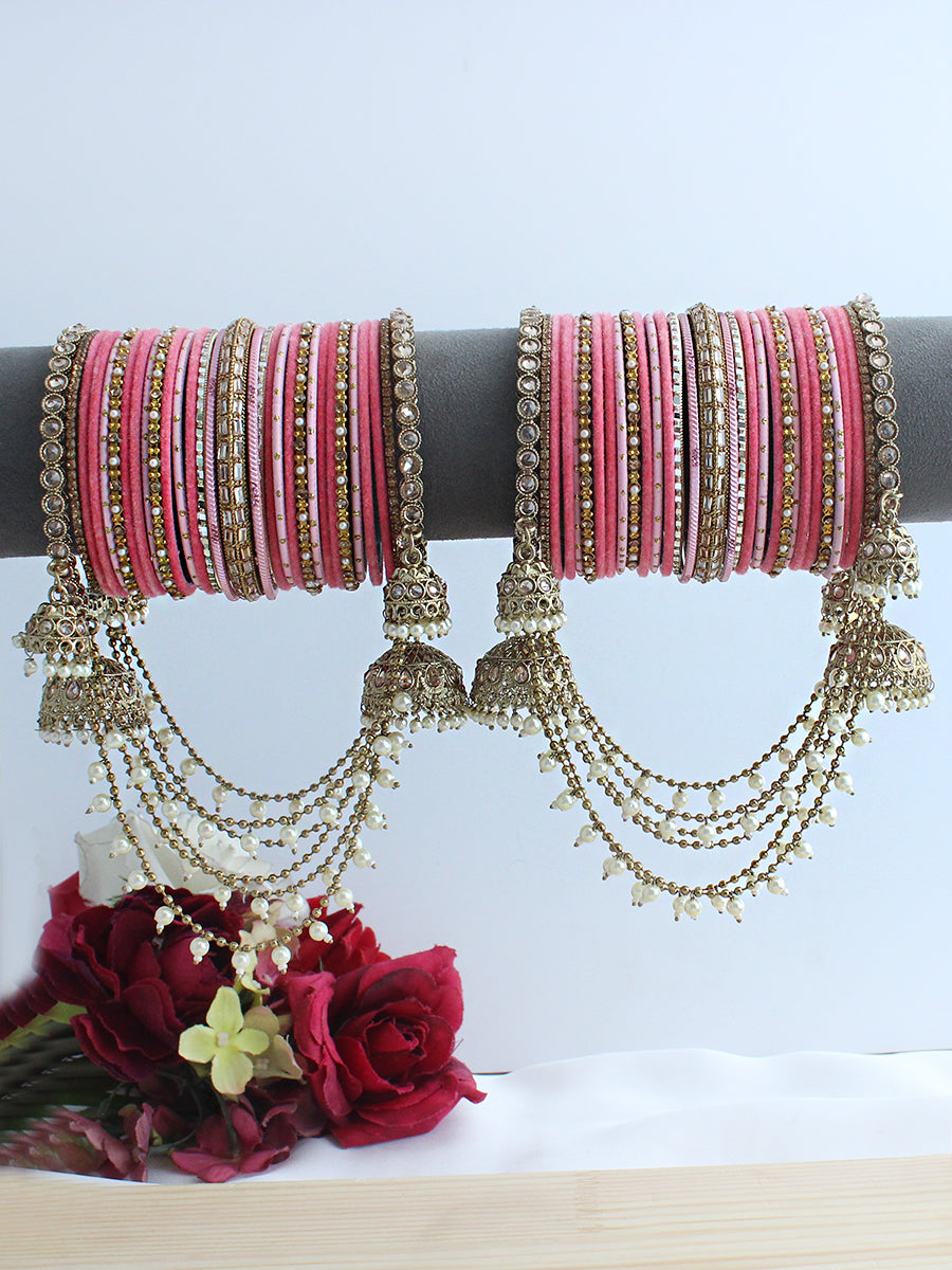 Aayushi Bangle Set / Stack-Pink