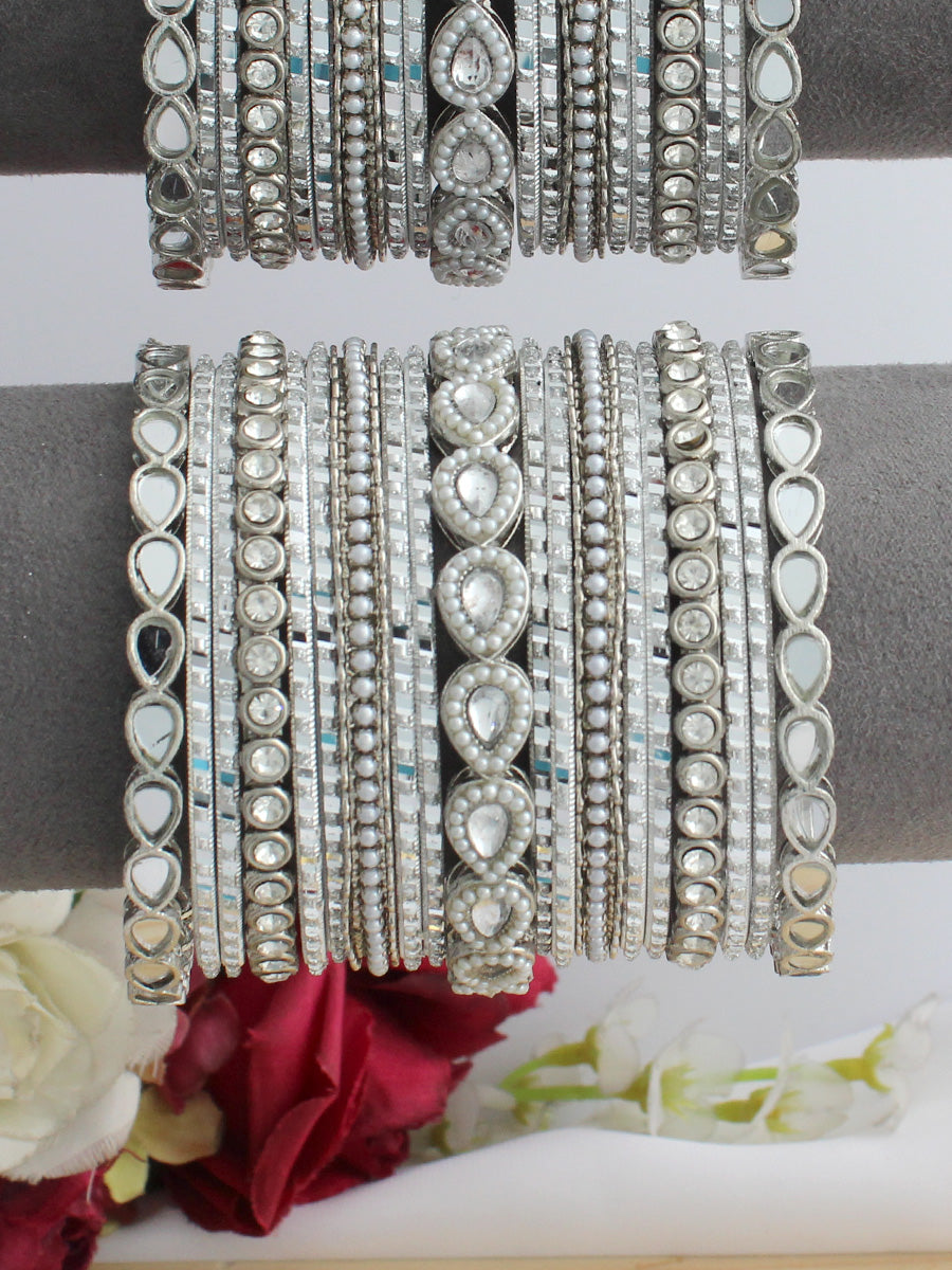 Alizeh Bangle Set / Stack-Silver