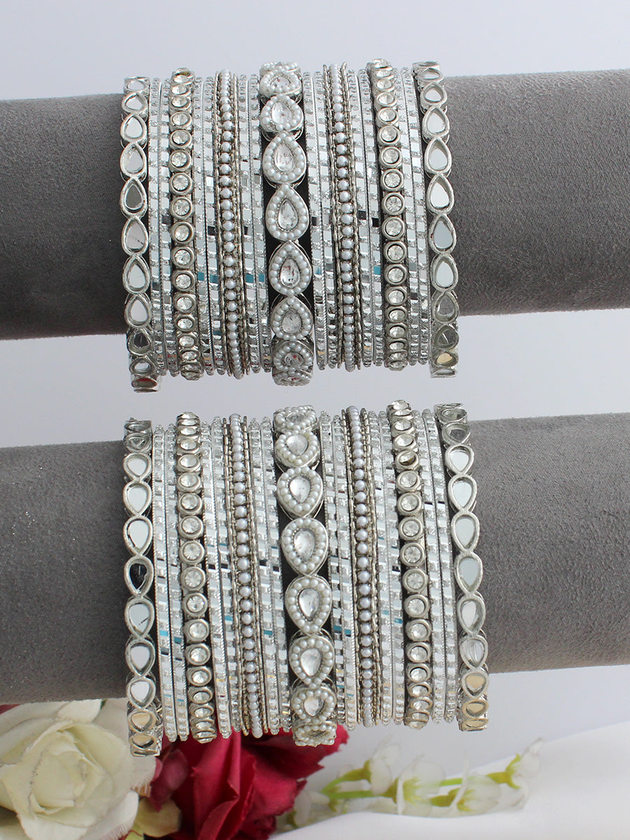 Alizeh Bangle Set / Stack-Silver