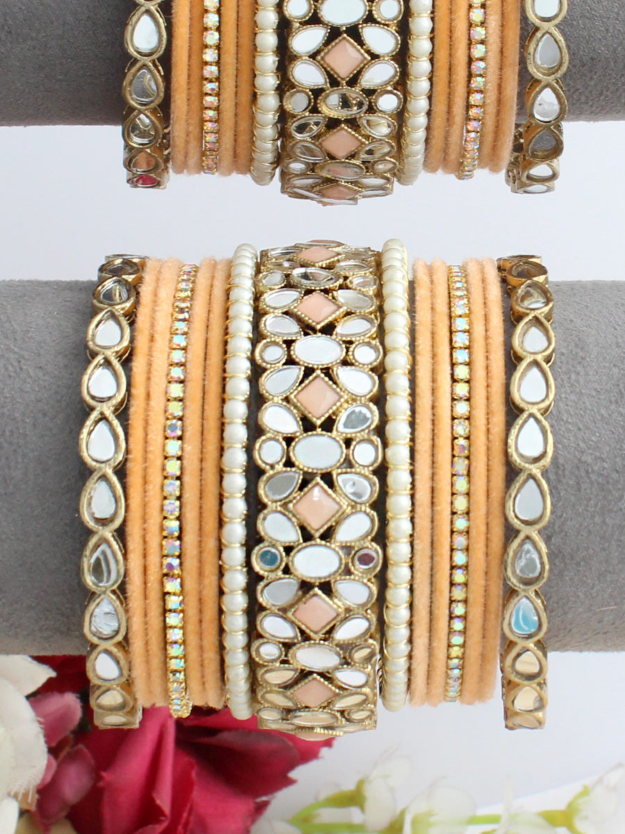 Kavira Bangle Set / Stack-Peach