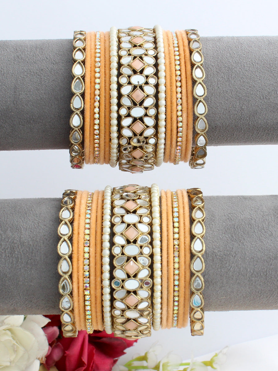 Kavira Bangle Set / Stack-Peach