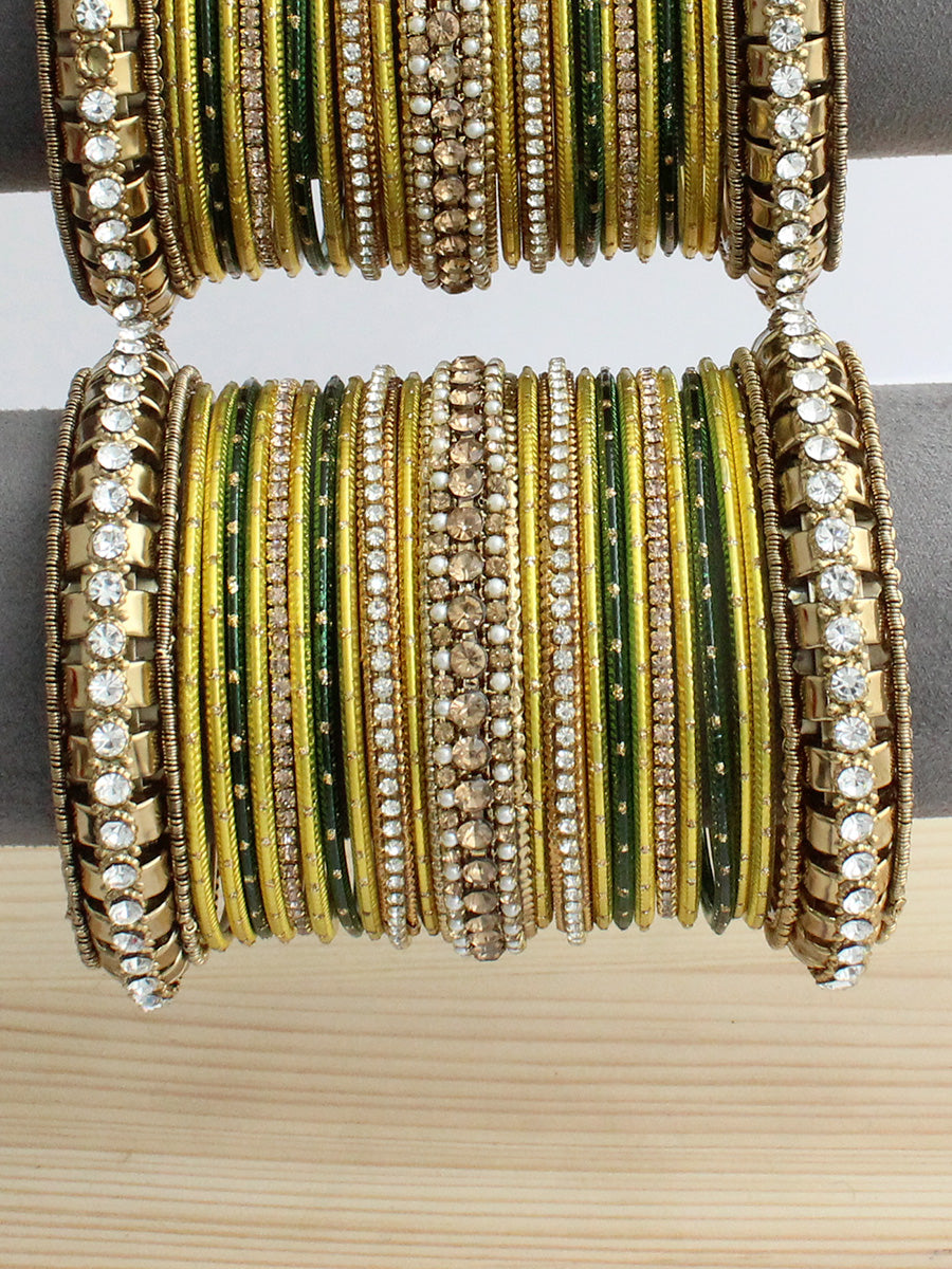 Aarvi Bangle Set / Stack-Yellow