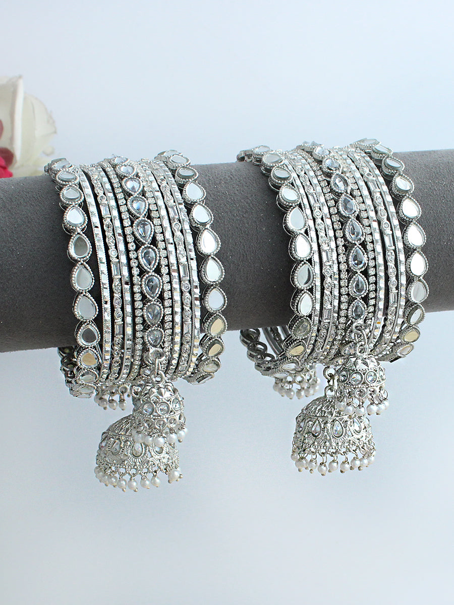 Shanaya Bangle Set / Stack-Silver