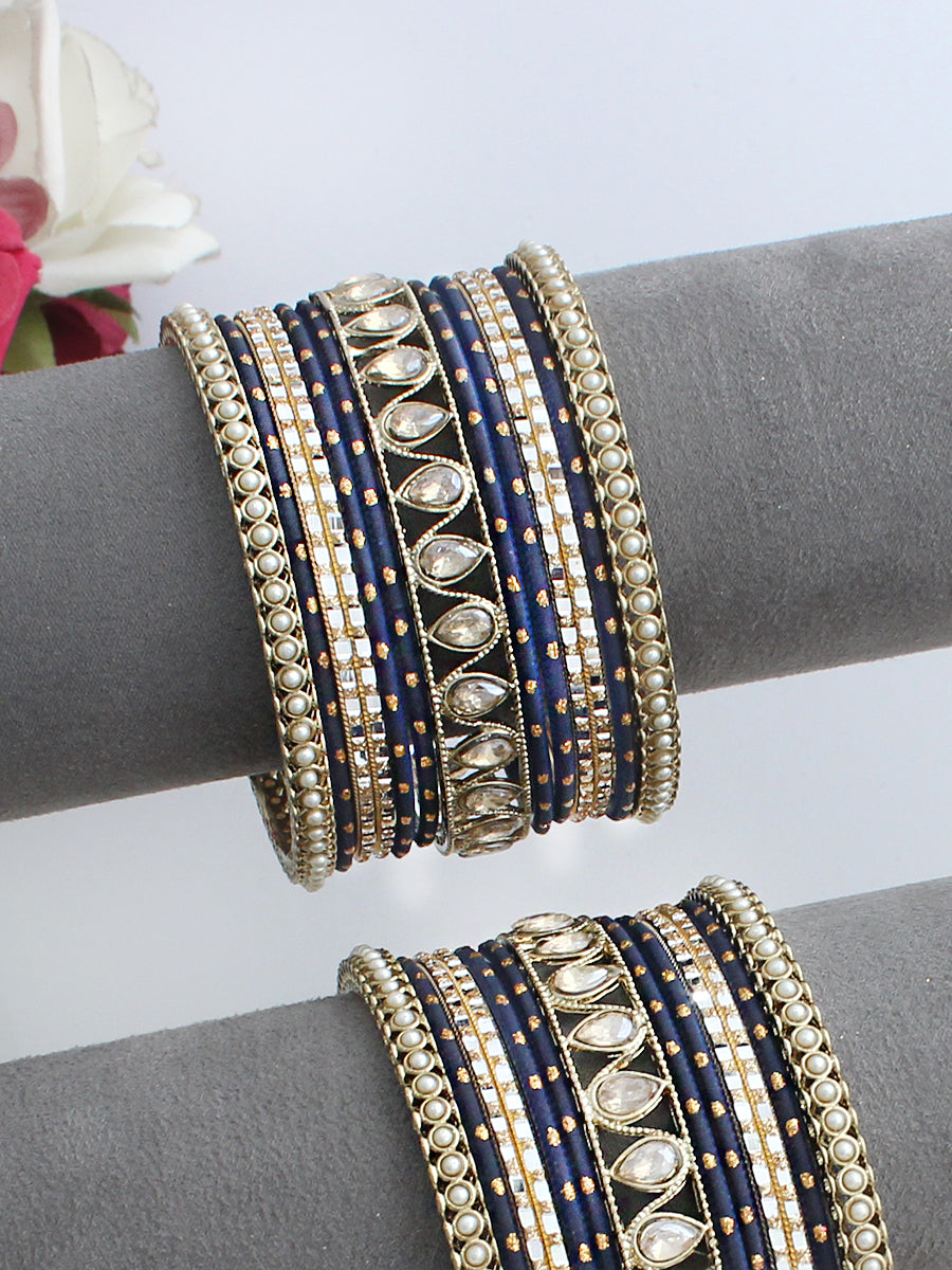 Takshavi Bangle Set / Stack-Blue