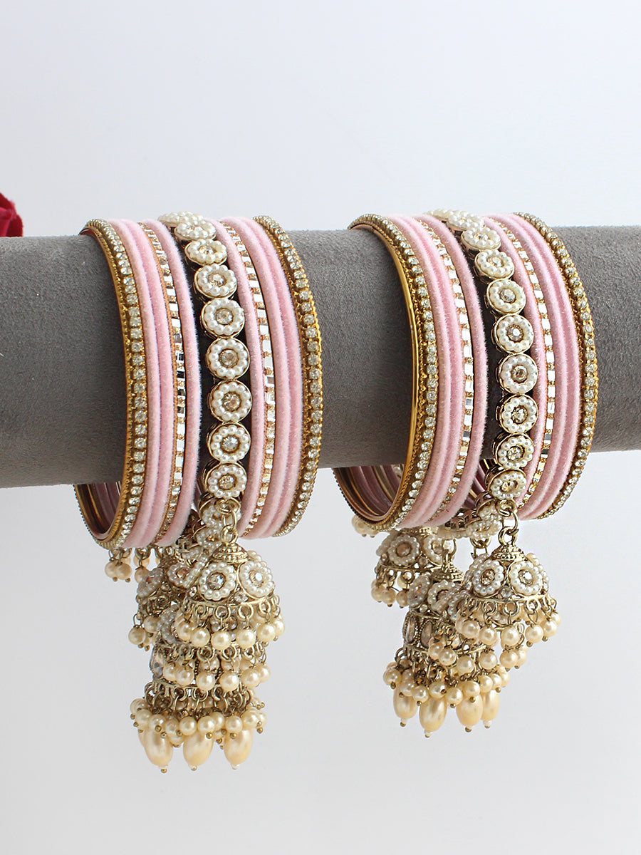 Arshia Bangle Set / Stack-Pastel Pink