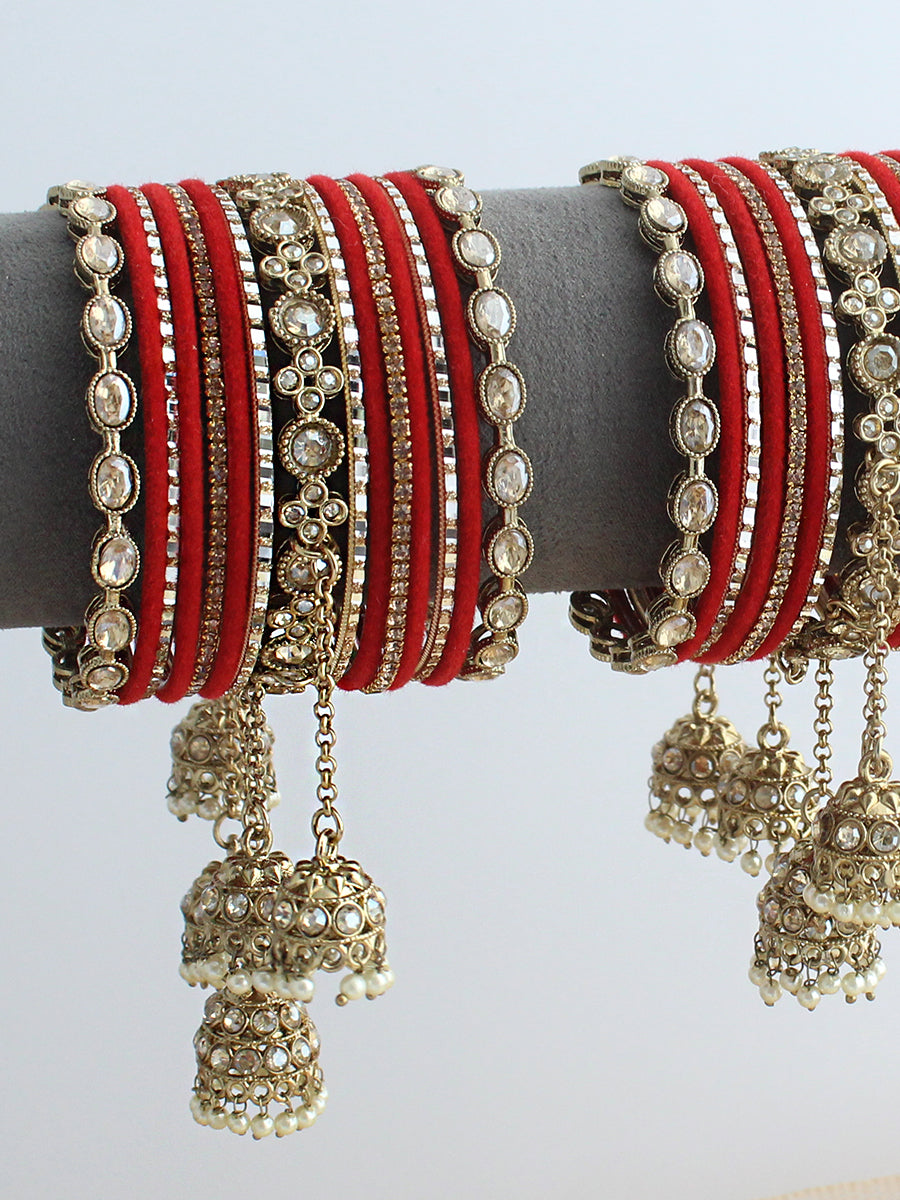 Suruchi Bangle Set / Stack-Red