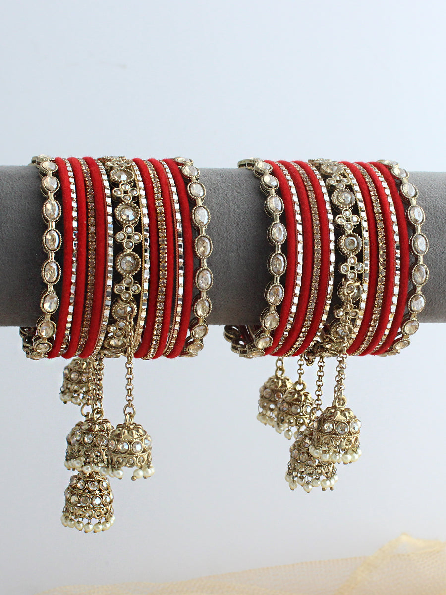 Suruchi Bangle Set / Stack-Red