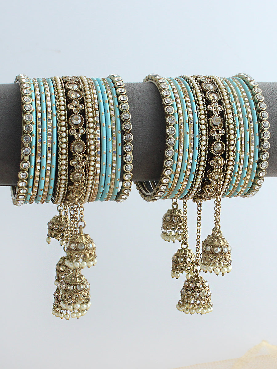 Yutika Bangle Set / Stack-Turquoise