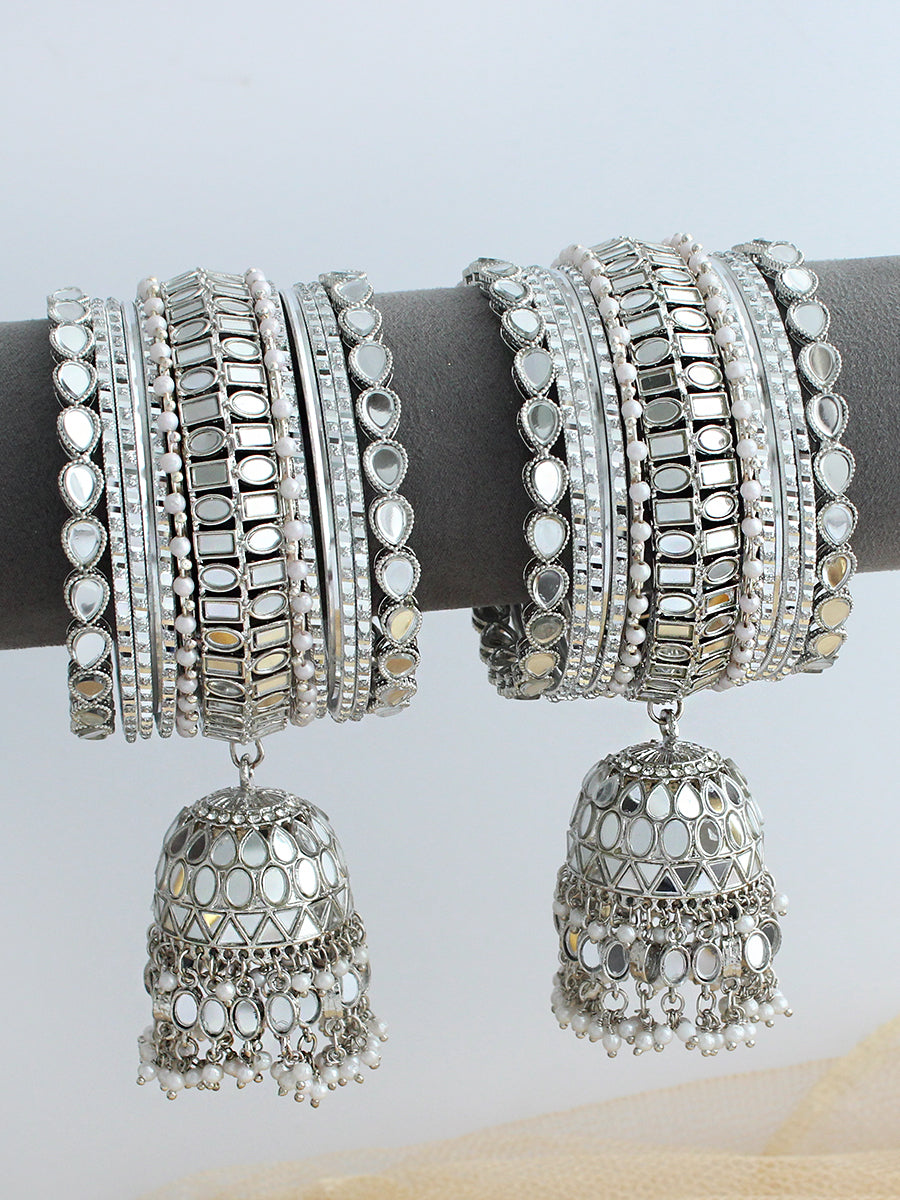 Manira Bangle Set / Stack -Silver