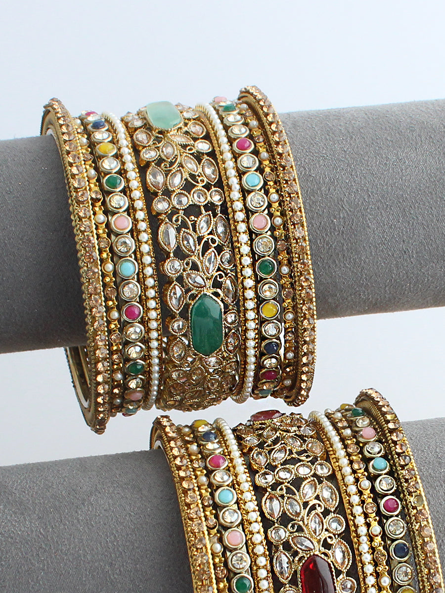 Rimsha Bangle Set / Stack -Multicolor