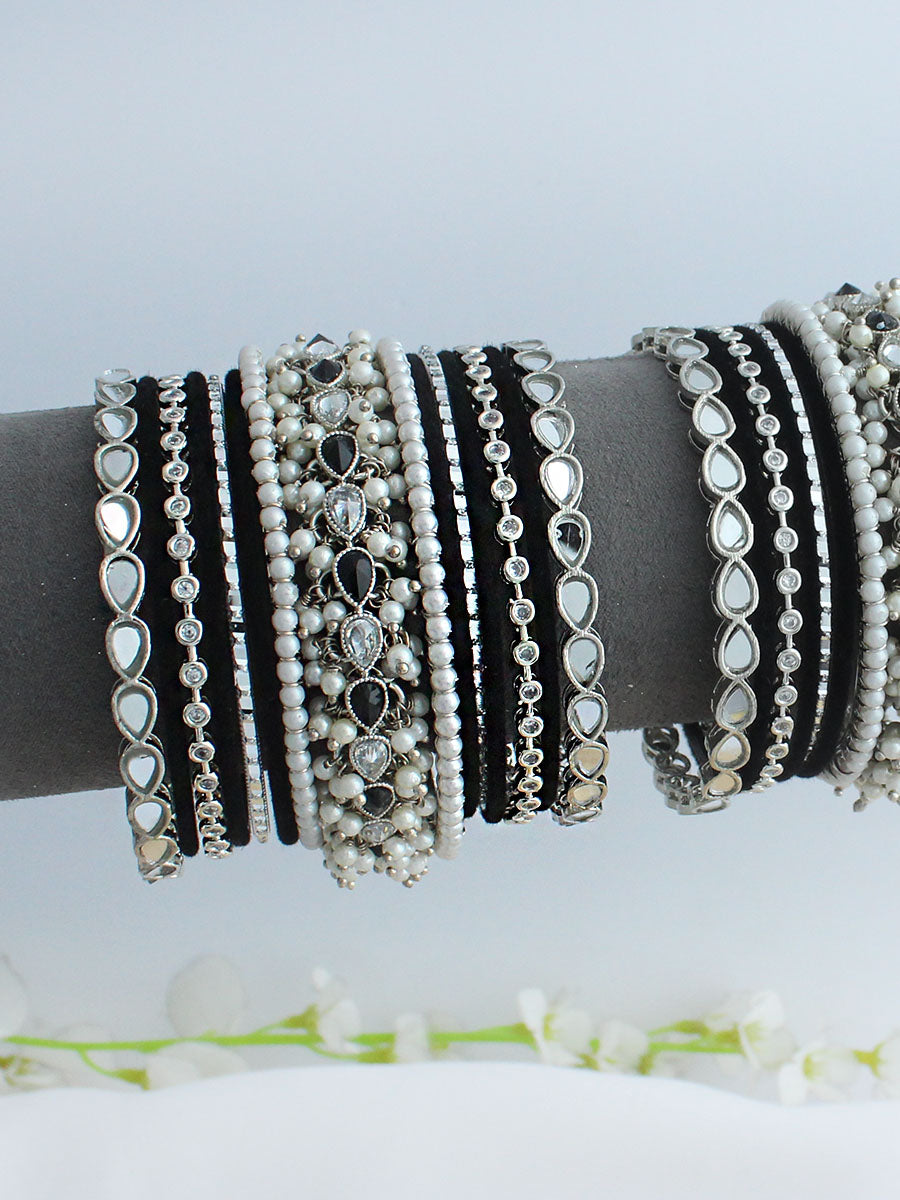 Ziba Bangle Set / Stack-Black