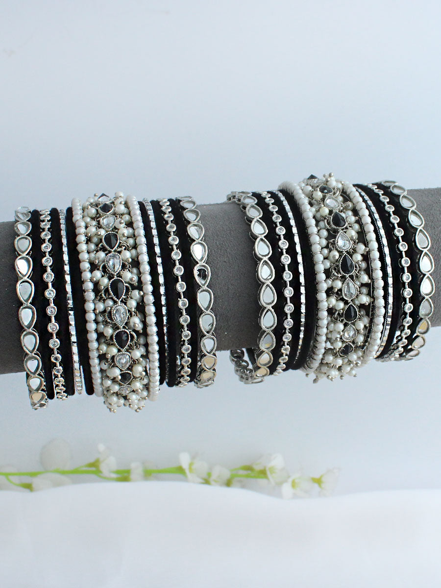 Ziba Bangle Set / Stack-Black