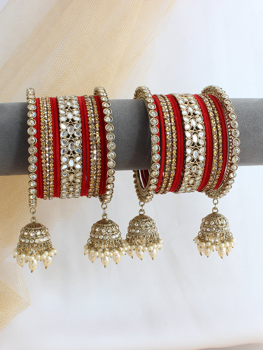 Savita Bangle Set / Stack - Red