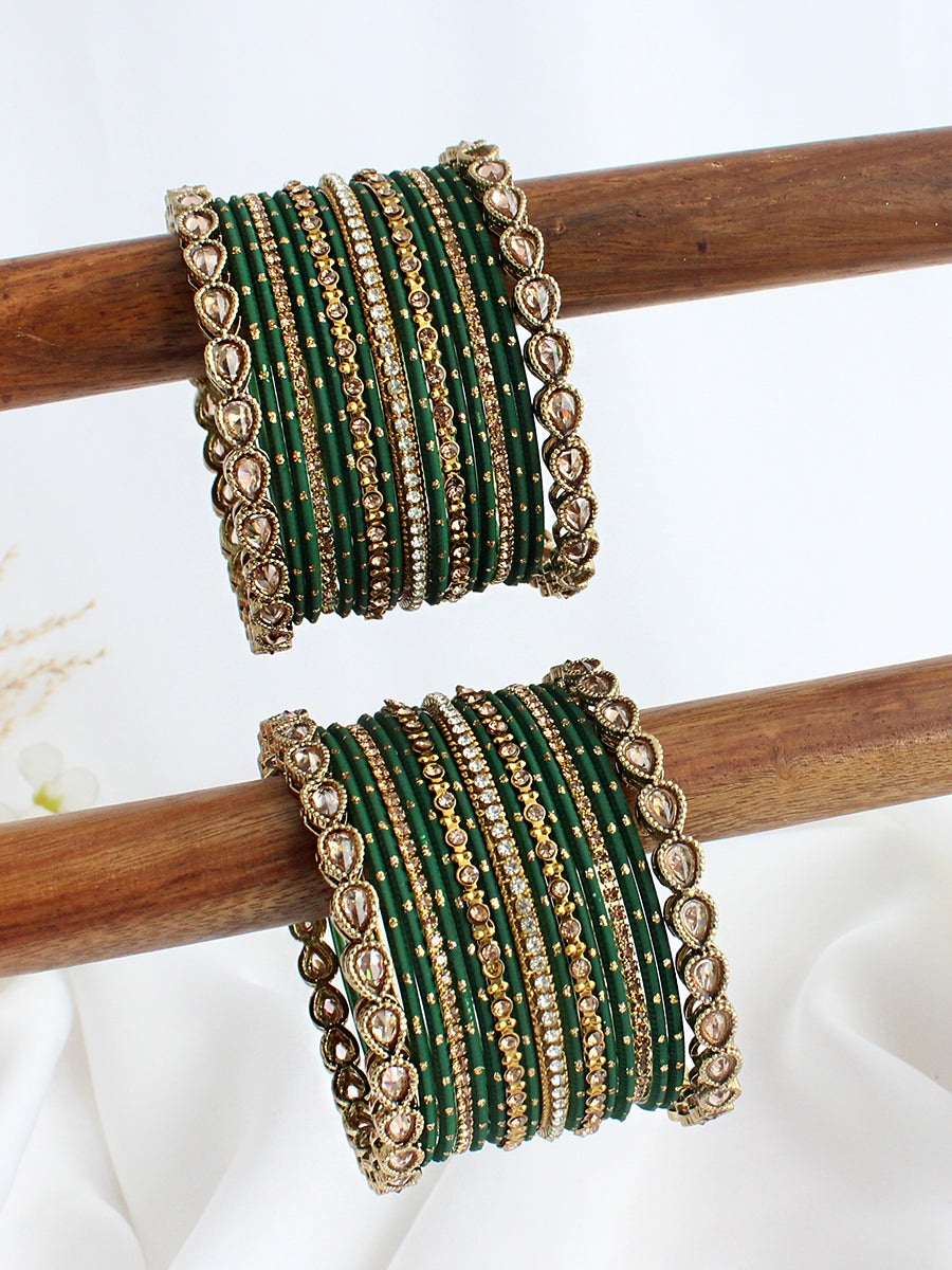 Divisha Bangle Set / Stack-Green
