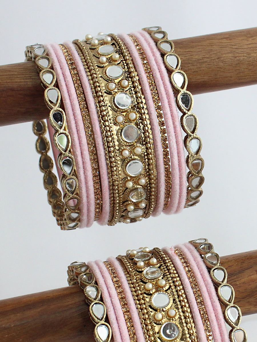 Shahida Bangle Set / Stack-Pastel Pink