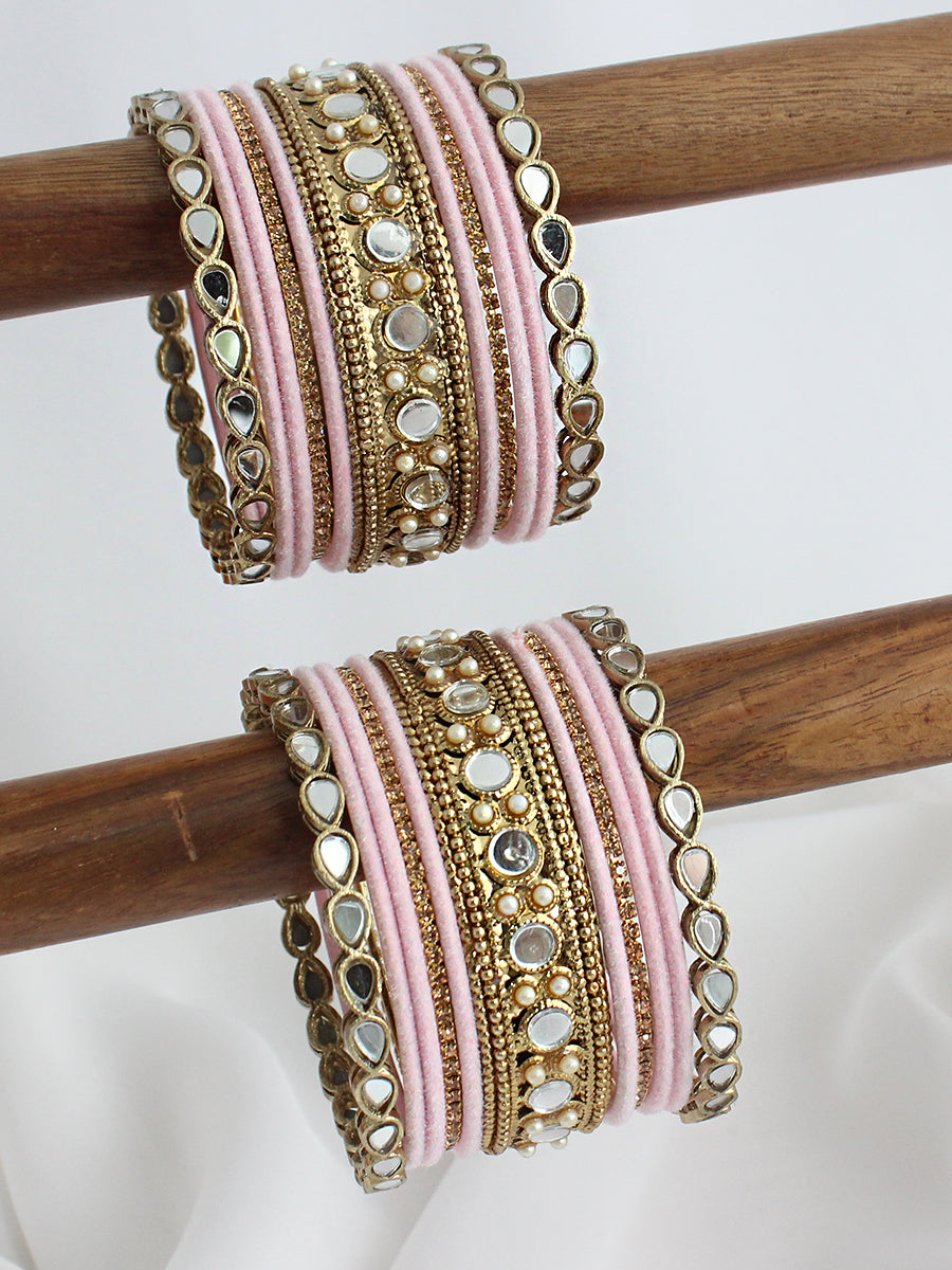 Shahida Bangle Set / Stack-Pastel Pink