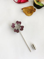 Charlie Floral Pin Broach / Brooch-Hot pink