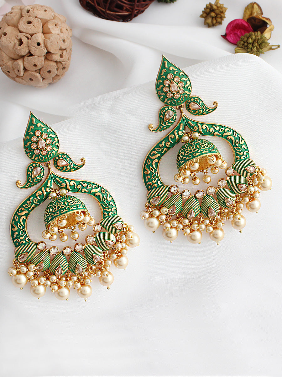 Yuvika Earrings - Green