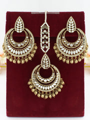Somya Earrings & Tikka-Antique Gold
