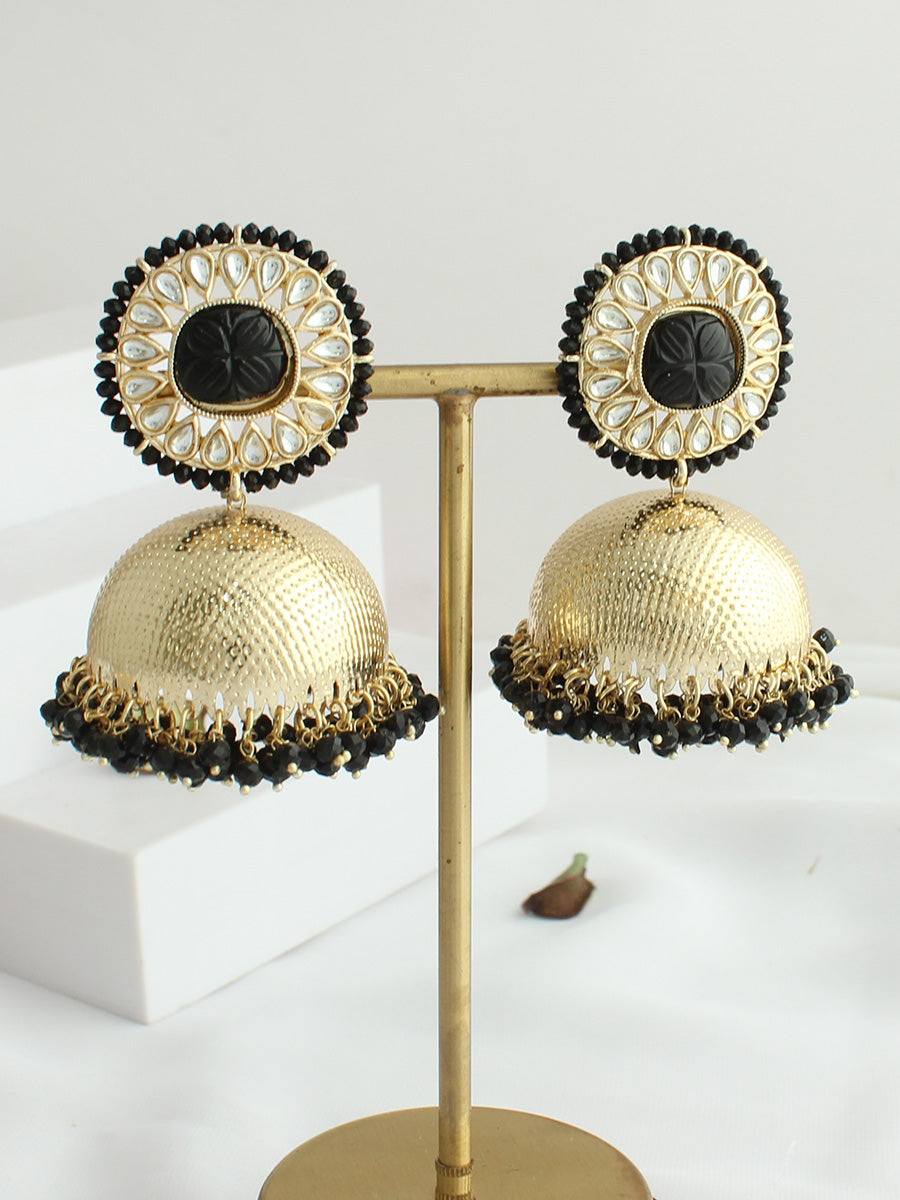 Mahi Jhumki Earrings-Black