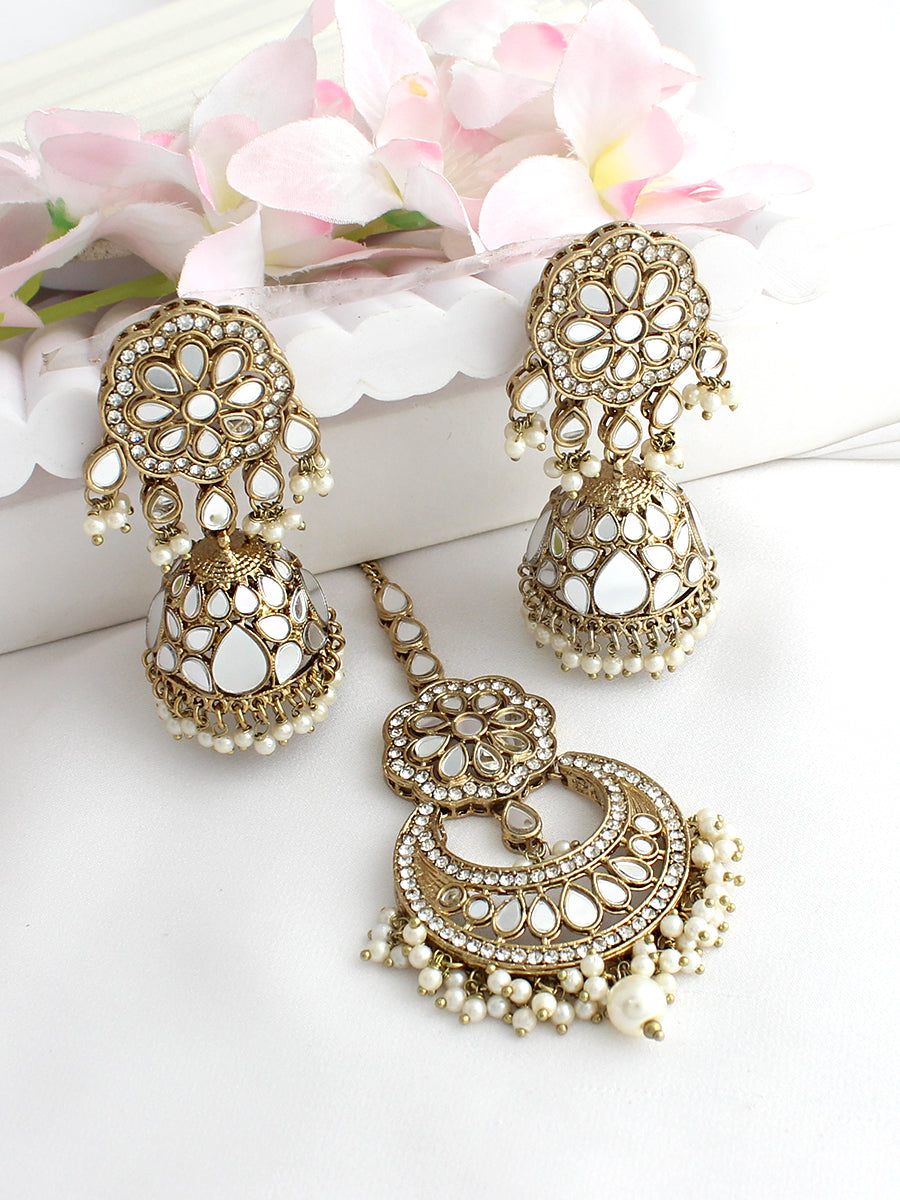 Keesha Mirror Earrings & Tikka