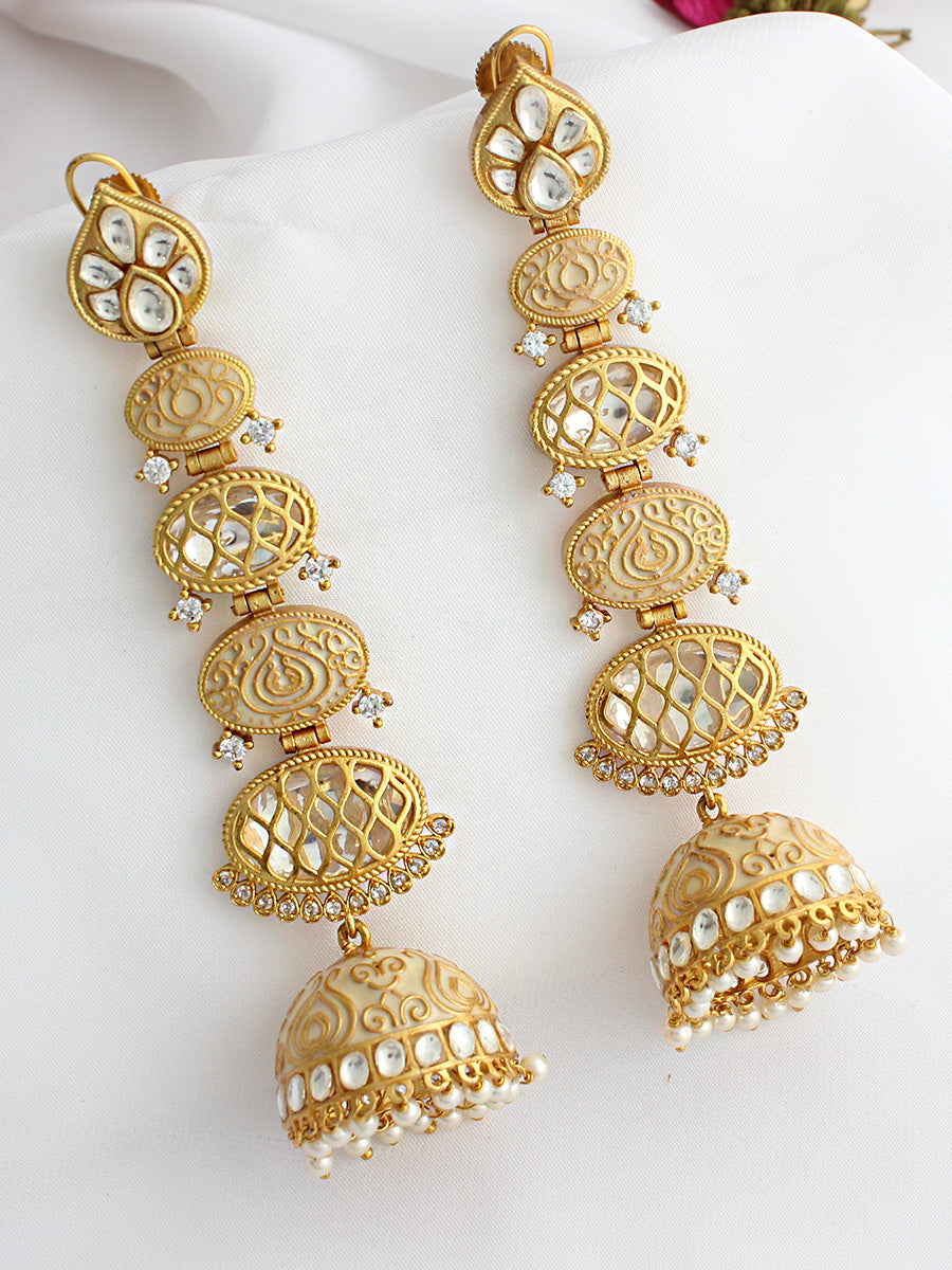 Sabhyta Jhumka Earrings - Ivory