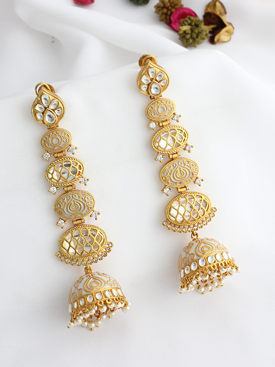 Sabhyta Jhumka Earrings -Light Grey