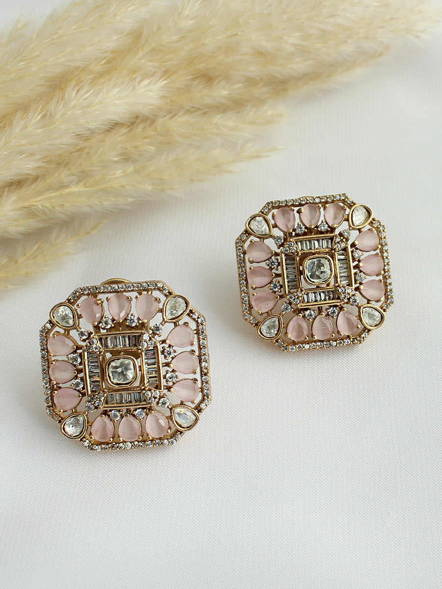 Udvi Stud Earrings-Pastel pink