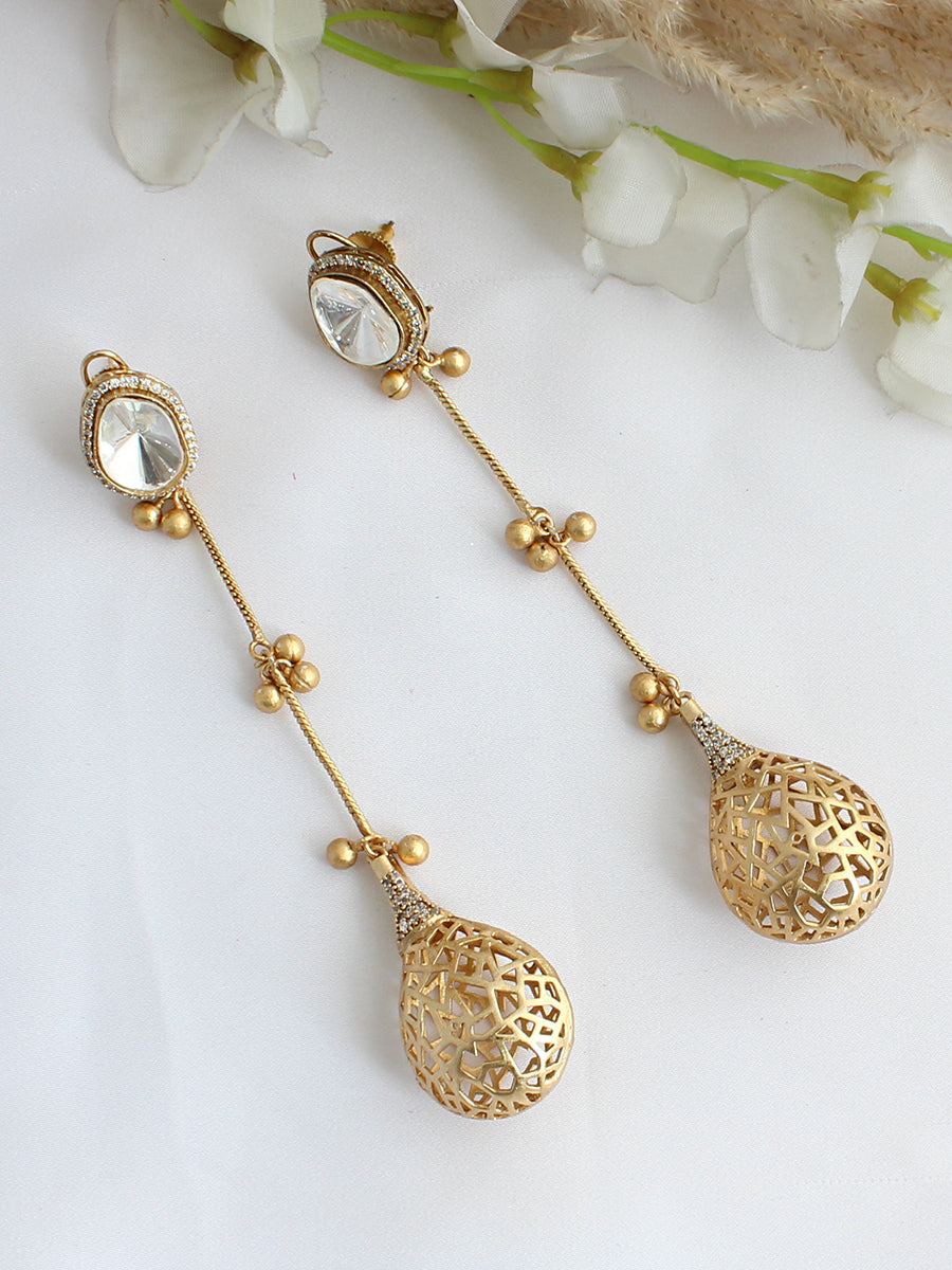Mirisha Long Earrings-Gold