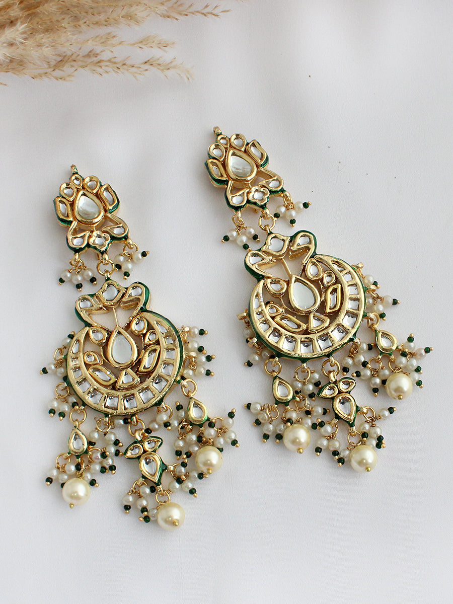 Rohini Kundan Earrings-White