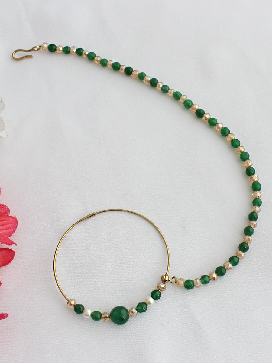 Ashima Pierced Nose Ring-Green
