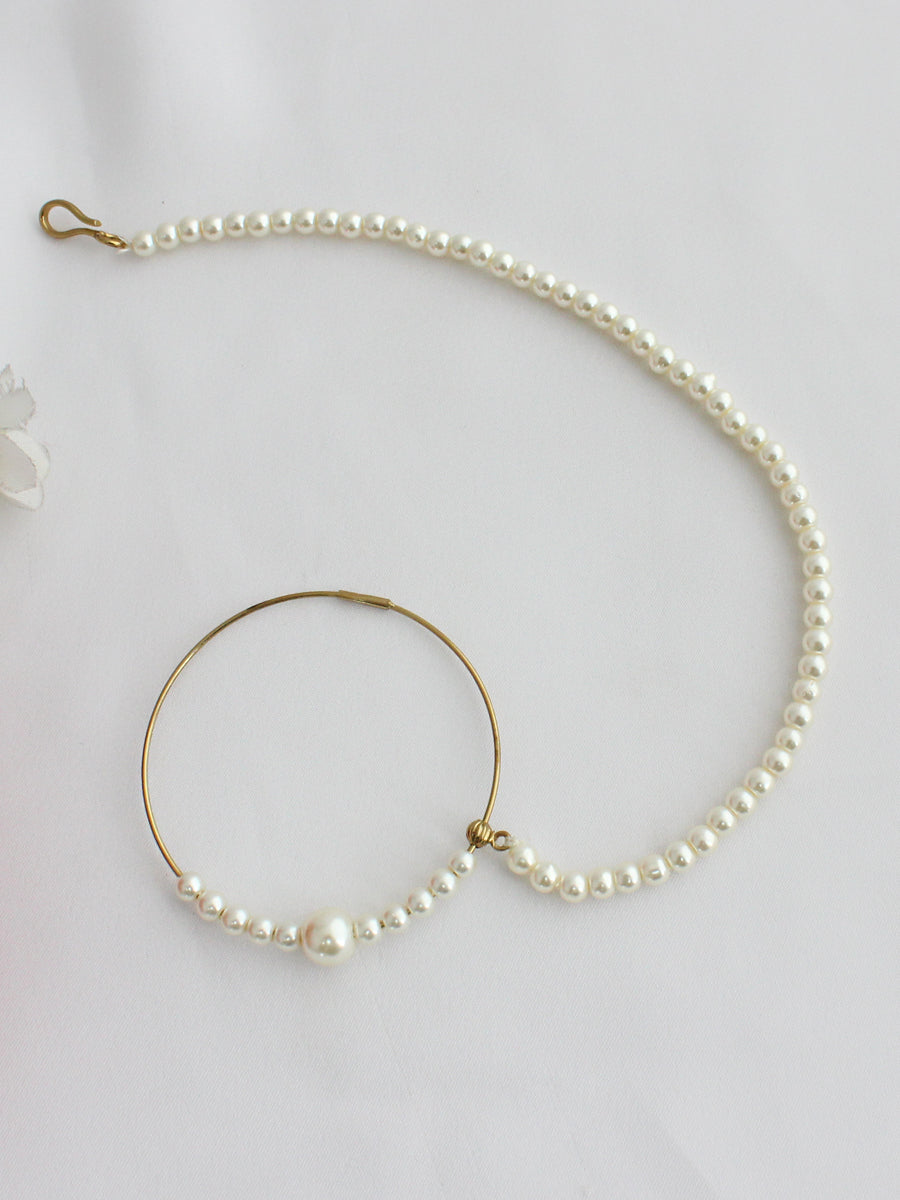 Ashima Pierced Nose Ring-Pearl