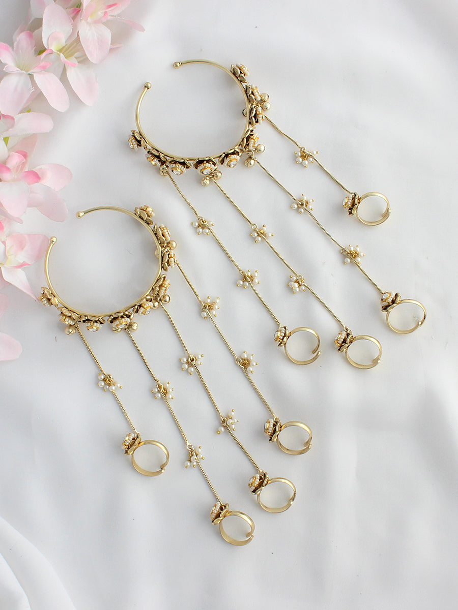 Urjita Hand Harness / Bracelet (Hathphool)-Gold