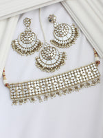 Seerat Mirror Necklace Set - Golden