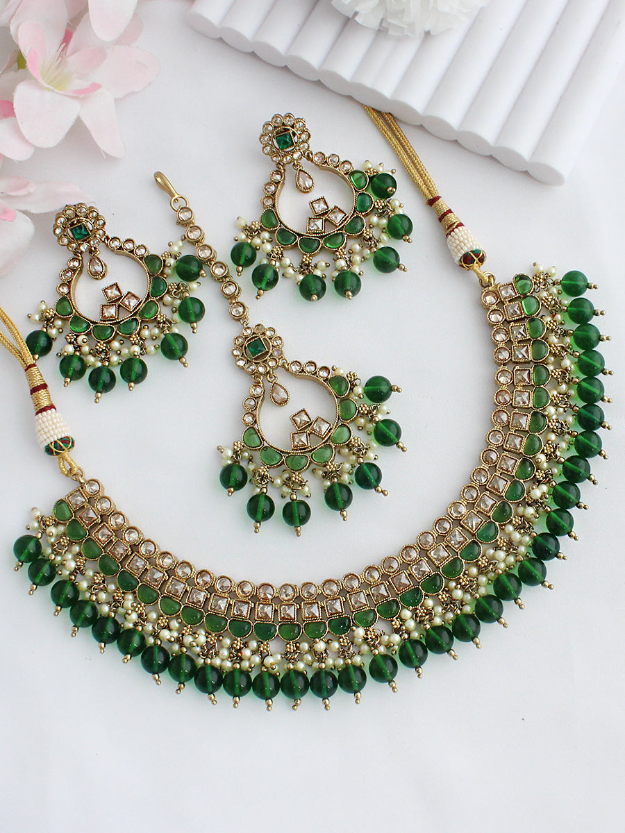 Jiya Necklace Set - Green